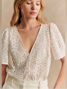 Sezane Emma Lace Blouse